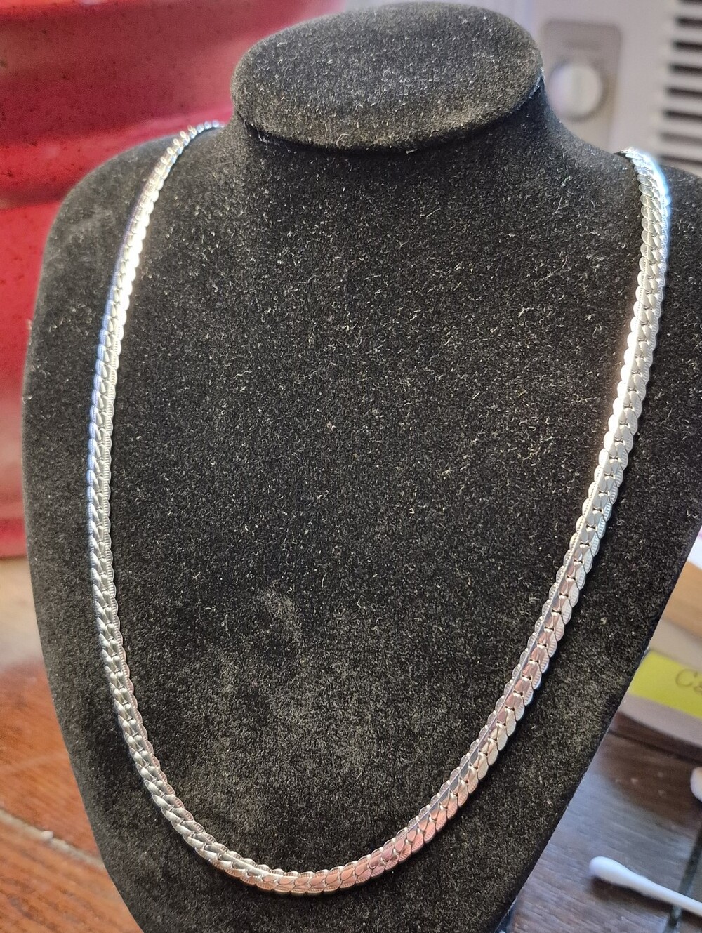 20 Inch Flat Herringbone 5mm Chain Necklace -Not Real Silver